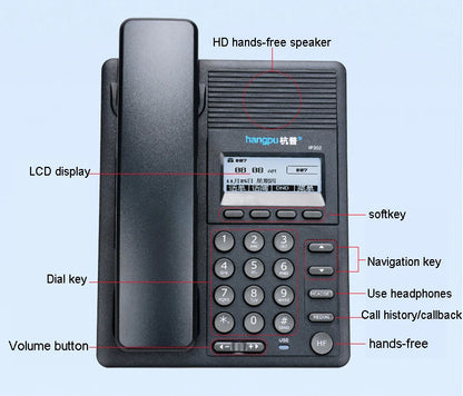 IP Telephone SIP Network Language Telephone Customer Service VOIP Landline With Backlight Led Screen