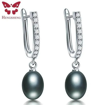 HENGSHENG 7-8mm Natural Freshwater Pearl Earrings for Women Jewelry Bohemian Drop Earrings for Wedding / Party / Daily