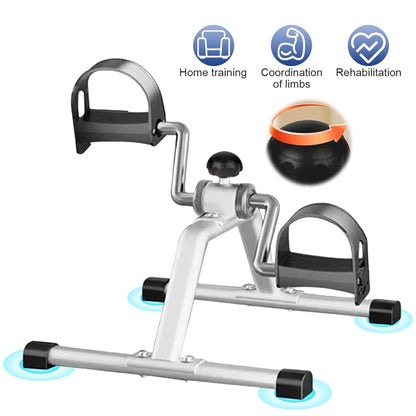 Mini Foldable Foot Pedal Exerciser with Adjustable Resistance Arm Leg Exercise Bike Under Desk Bike for Indoor Physical Therapy