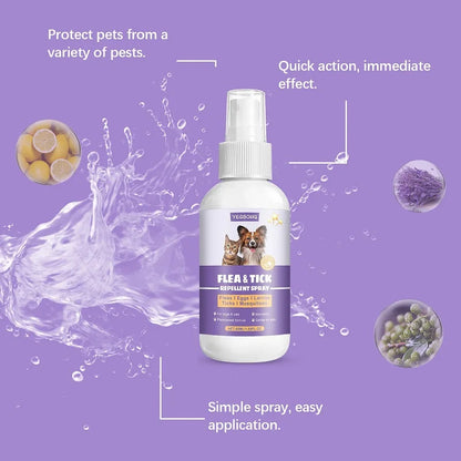 Pet Flea Tick Mites Repellent Shooting Spray with Natural Ingredients Essential Oils for Dogs and Cats External Insect Remover