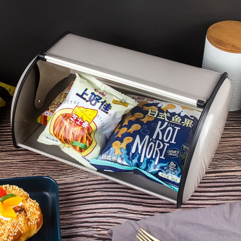 Bread Bin Bread Holder Large Capacity Stainless Steel Bread Box Holder Bin Container Kitchen Storage Organizer Bread Storage Box