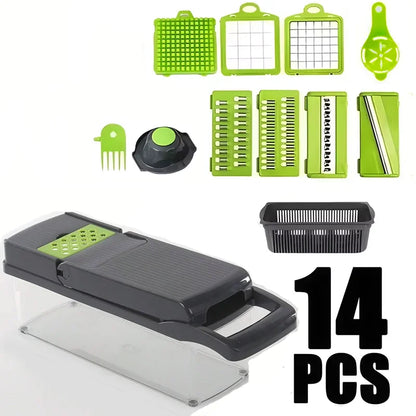 14/16 IN 1 Slicer Vegetable Food Chopper Vegetable Cutter Tomato Carrot Grater Cheese French Onion Shredders Kitchen Tool
