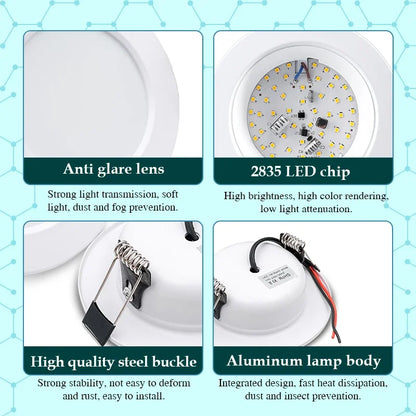 LED Downlight 5W 9W 12W 15W 18W White Body Round Led Ceiling Light DC 12V 24V AC 110V 220V Bedroom Kitchen Indoor LED Lighting