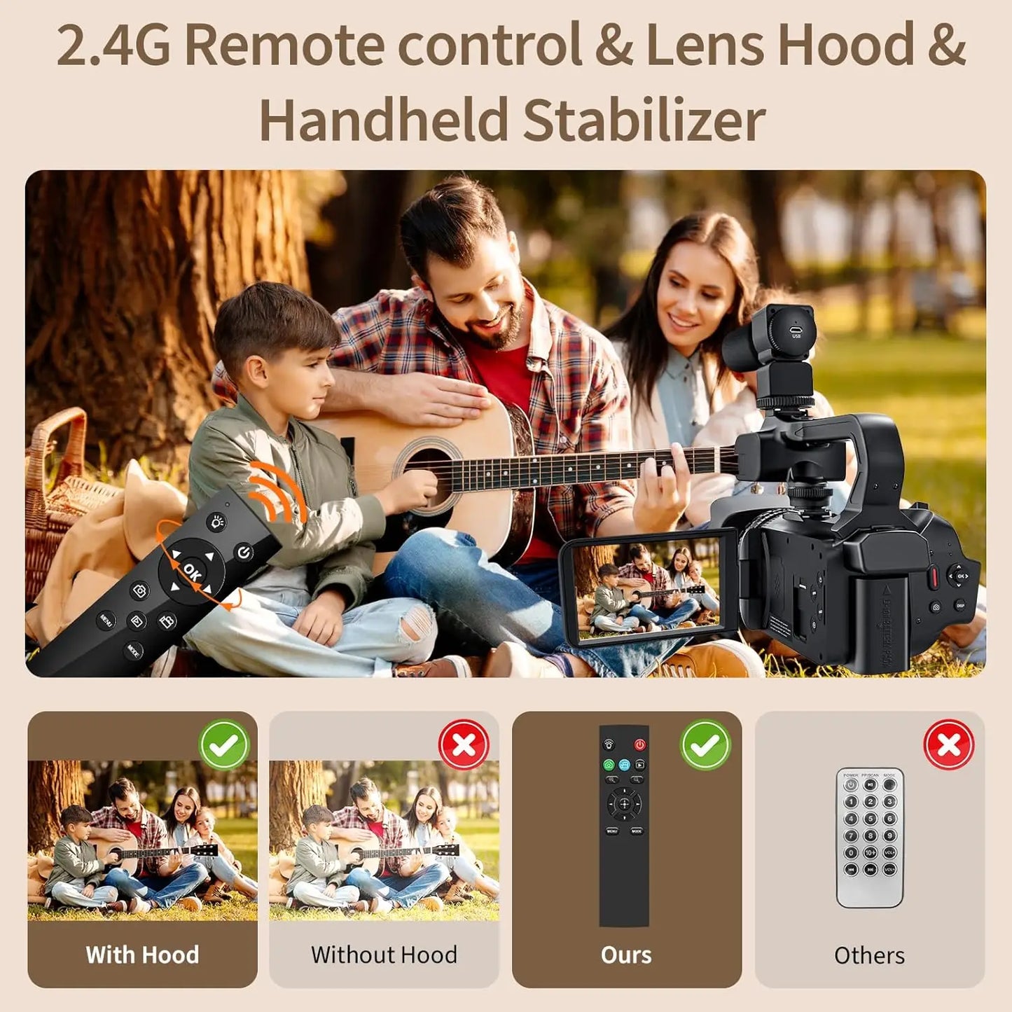 6K Professional Video Cameras for Photography 64MP Ultra HD 18X Digital Zoom Camcorders YouTube Live Streaming Vlog Recorder