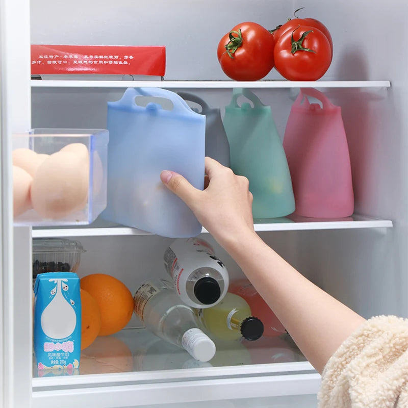 Silicone Food Storage Bag Reusable Ziplock Bags for Food Storage Airtight Seal Microwave Safe For Food Storage Durable