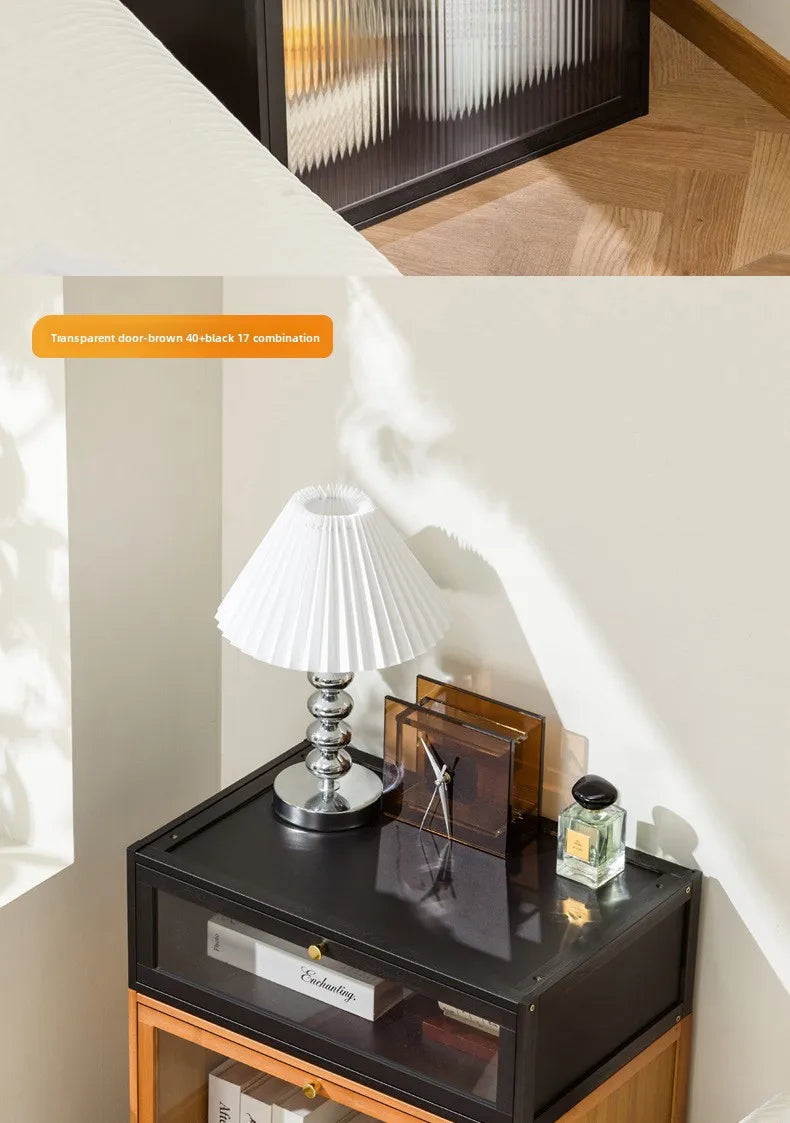 Solid wood bedside table locker small simple bedroom home 2025 new bedside shelf cabinet