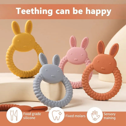 Baby Silicone Teethers Animal Food Grade Silicone Baby 0-12 Toys Silicone Teeth Grinding Stick Newborn Pacifier Accessories Toys