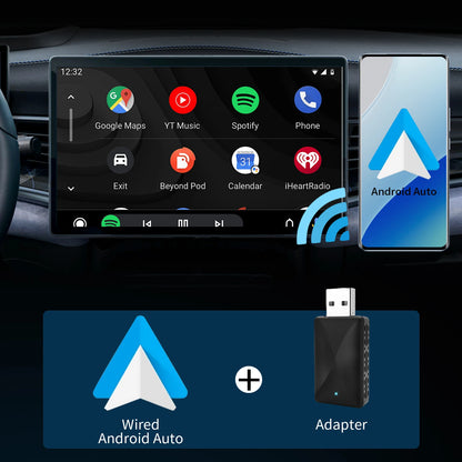 2-in-1 Wireless CarPlay & Android Auto Adapter, Plug & Play CarPlay Converts Wired to Wireless, Fast Auto-Connect, No Lag