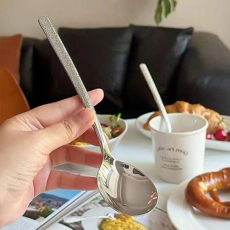 1Pc Stainless Steel Thickening Spoon Creative Long Handle Hotel Hot Pot Spoon Soup Ladle Home Kitchen Essential Tools