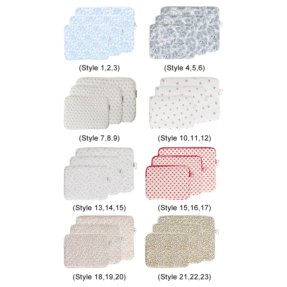 11/13/15 Inch Laptop Sleeve Quilted Laptop Bag Coquette Floral Laptop Carrying Case Office Accessories