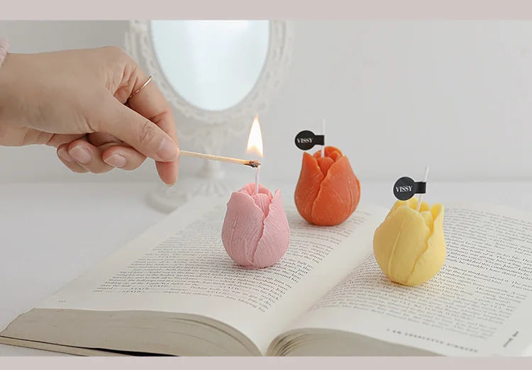 Tulip Scented Candles Gifts Handmade Birthday Gifts Decorative Ornaments Flower Shaped Candles