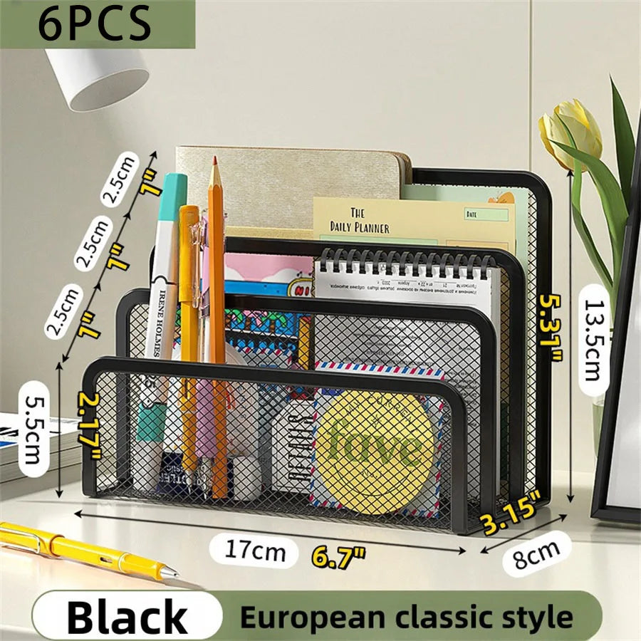 Papers Trays Notebook Stand Rack Desk 3-layer Black Metal Iron Mesh Holder for Magazine Document File Book Rack Organizer Office