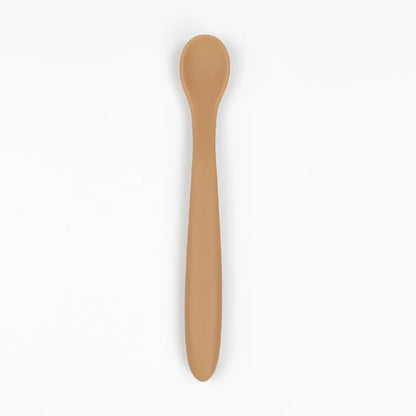 1PC Baby Soft Silicone Spoon Food-grade Silicone Children's Supplementary Feeding Training Spoon Long-handle Silicone