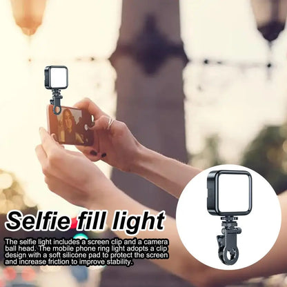 Phone Light, Portable 3-Levels Fill Light for Photography, Battery-Powered Video Light, Adjustable Brightness, Clip-On Phone