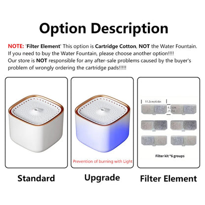 101oz/3L Pet Water Dispenser, Automatic Induction Circulating Filtering Cat Drinking Fountain, Prevent Slip Detachable Portable