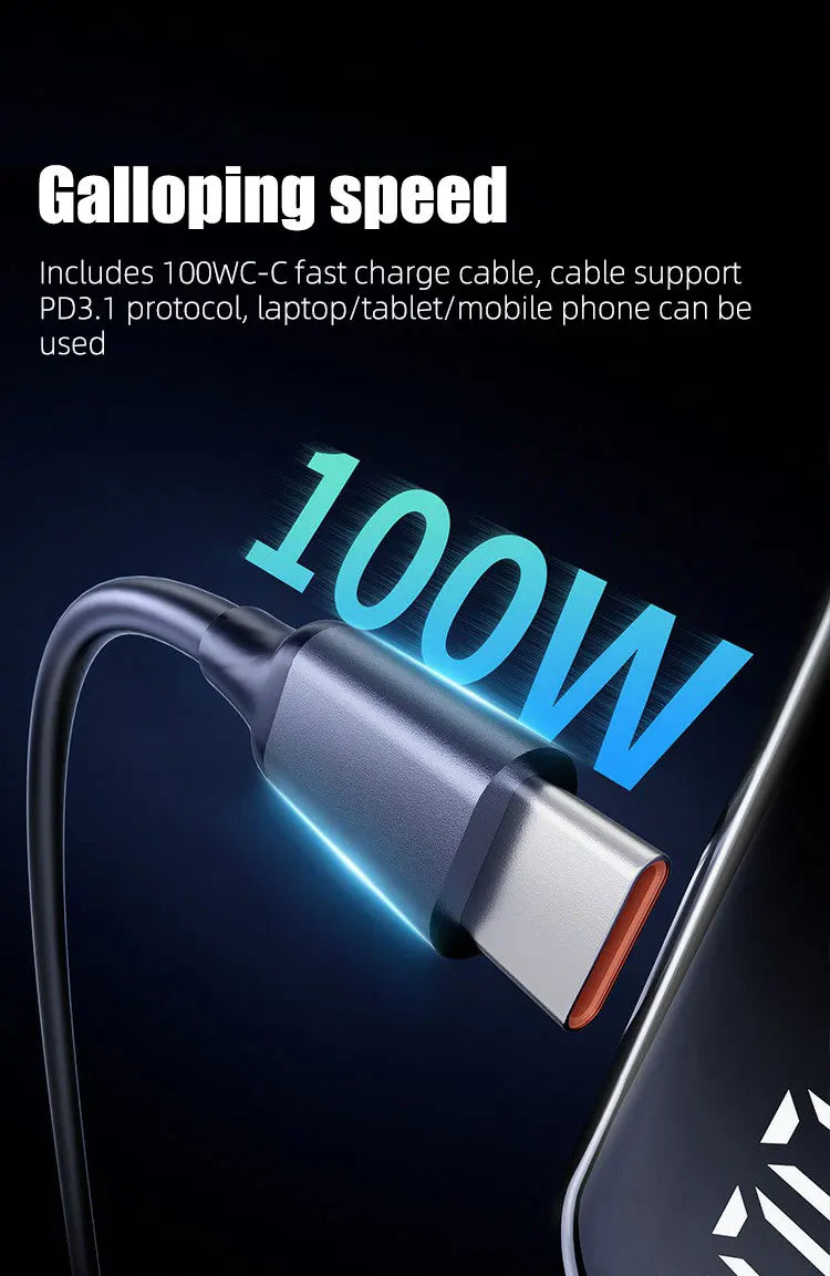 PD100W GaN Power Bank 20000mah/30000mah Build in Line High Definition LED Screen UFCS Phone Laptop Phone Portable Fast Charging