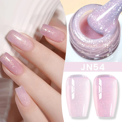 BORN PRETTY Jelly Nude Gel Nail Polish 10ml Light Pink Peach Translucent Color UV Light Cure Gel Varnish Nail Art DIY at Home