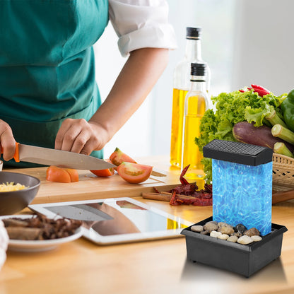 Desktop Water Fountain LED Indoor Decorative Fountain Creative Craft Home Decor Small Waterfall Fountains Zen Meditation Fountai