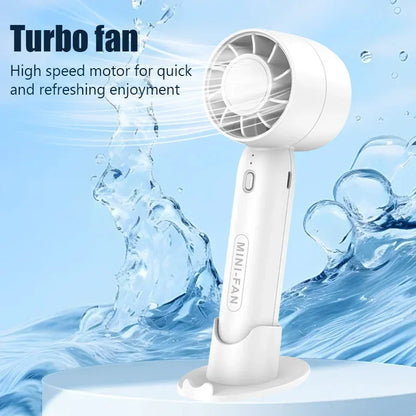 Portable Handheld Fan - 3-Speed Mini Turbo Fan, Folding & Lightweight for Students, Travelers & Office/Outdoor Cooling
