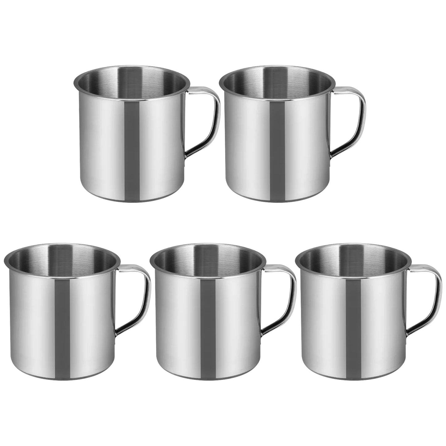 5 Pcs Stainless Steel Cups For Kids Lightweight Travel Mugs Water Drinking Containers Kitchen Bar Student Tea Coffee