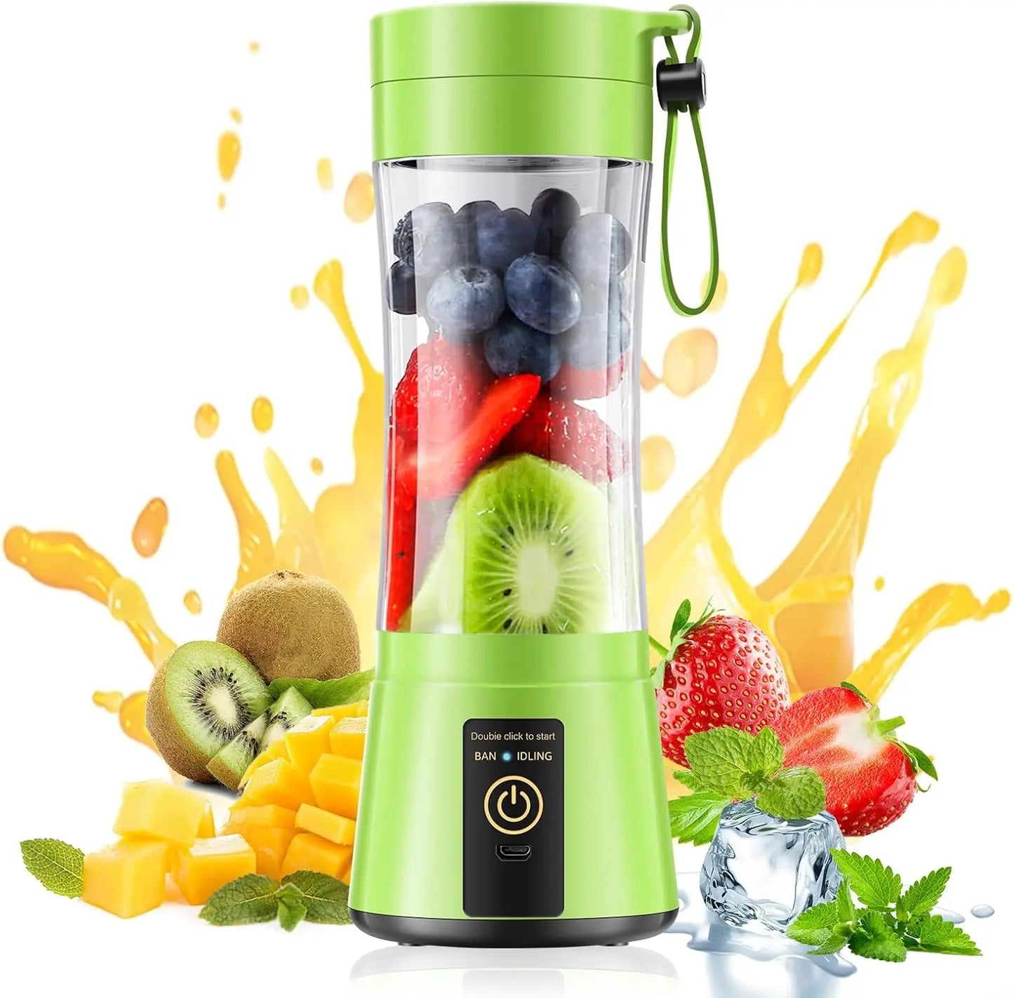 Portable Blender,Mini 6-blade Mixer for Smoothie,Milkshake, Juice, Mobile Hand juicer With USB Rechargeable For Travel, Office