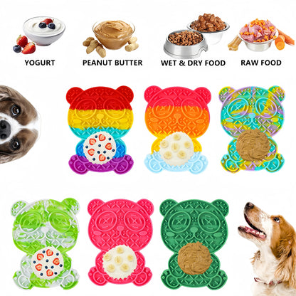 Pet Slow Feeding Mat Dog Silicone Lick Mat Slow Food Plate Dog Sucker Food Training Dog Feeder Supplies