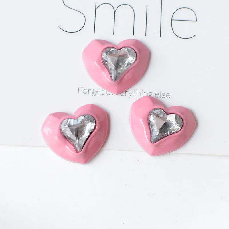 5pcs Cute Pink Series Cartoon Resin Flatback Cabochons for Diy Jewelry Making Handmade Crafts Materials