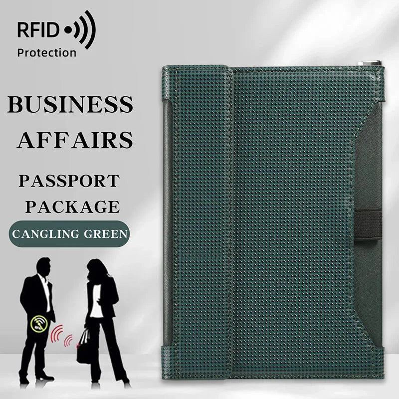Travel Essentials RFID Blocking Passport Holder Multifunctional Large Capacity Passport Cover Gifts Business Travel Card Case