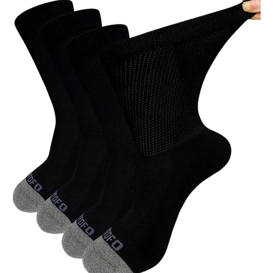 4 Pairs Diabetic Non Binding Socks For Men Women Loose Fitting Socks Cotton Wide Top Socks Breathable & Moisture wicking