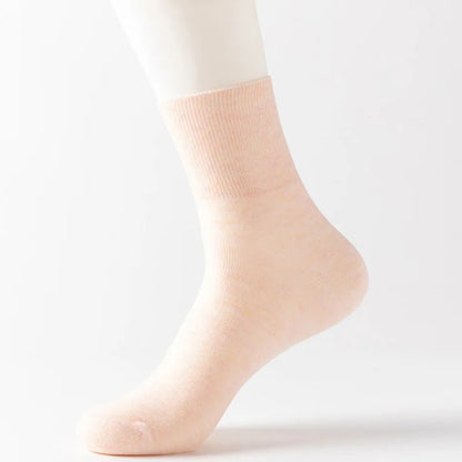 Women's 5 Pairs Quality Cotton Diabetic Middle Socks Comfortable Loose Mouth  Plus Size48,49,50 Older Men's Diabetic Socks Meias