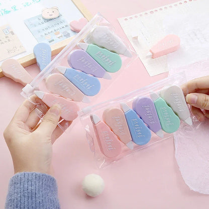 Mini White Correction Tape Multi-style Large Capacity Student Kawaii Error Correction Erasers Student School Stationery Supplies
