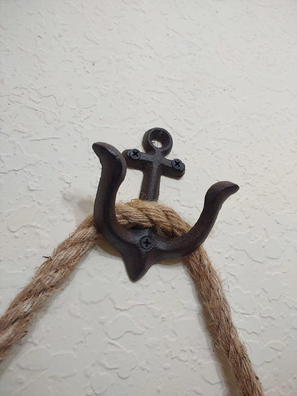 Cast Iron Nautical Anchor Wall Hooks Coastal Theme Decorative Hooks Towel Hanger Jacket Holder Unique Key Hooks Backpack Racks