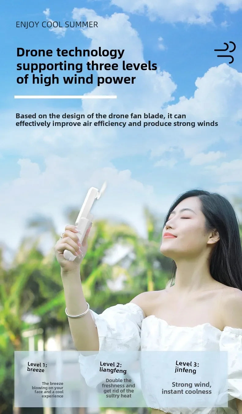 New Portable Handheld Fan Mini Handheld Fan with USB Rechargeable and Adjustable Speed Suitable for Indoor and Outdoor Use