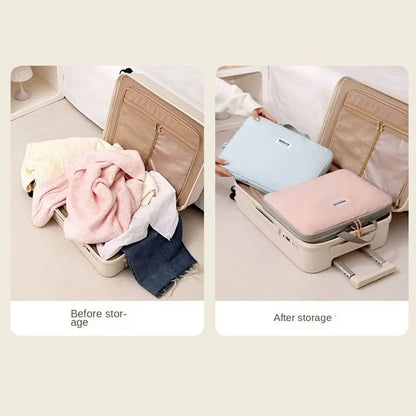 Large Capacity Compression Packing Cube with Carry Handle Waterproof Clothes Storage Bag Dustproof Handheld