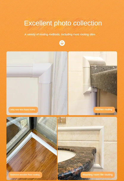 Home Office Data Line Fixed Box Finishing Storage Box Family Wall Cable Sleeve Management Organizer Protector Track Storage Box