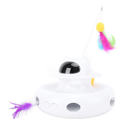 Interactive Cat Feather Toy Automatic Rotating Reduce Boredom Promote Exercising Funny Feather Electronic Cat Toy for Home