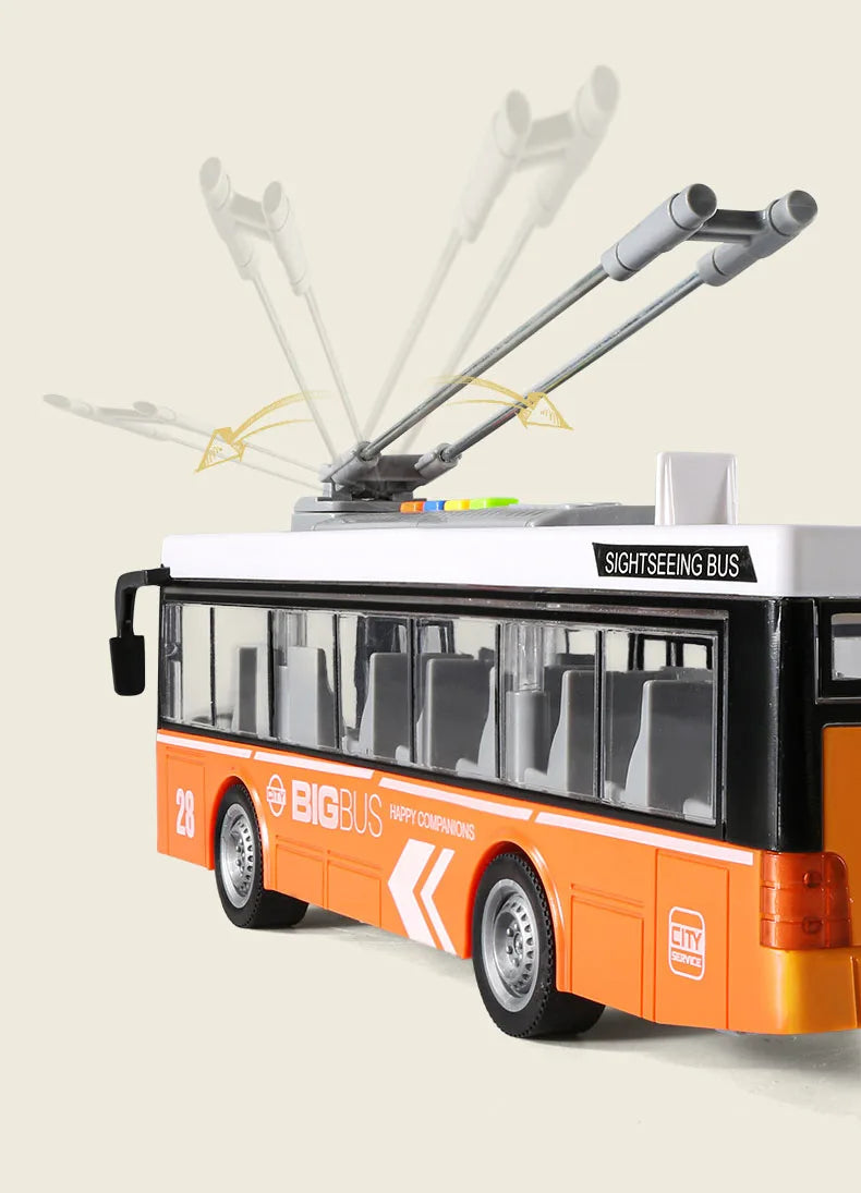 High-quality school bus toy car model large sound and light double-decker bus simulation car toy children's gift