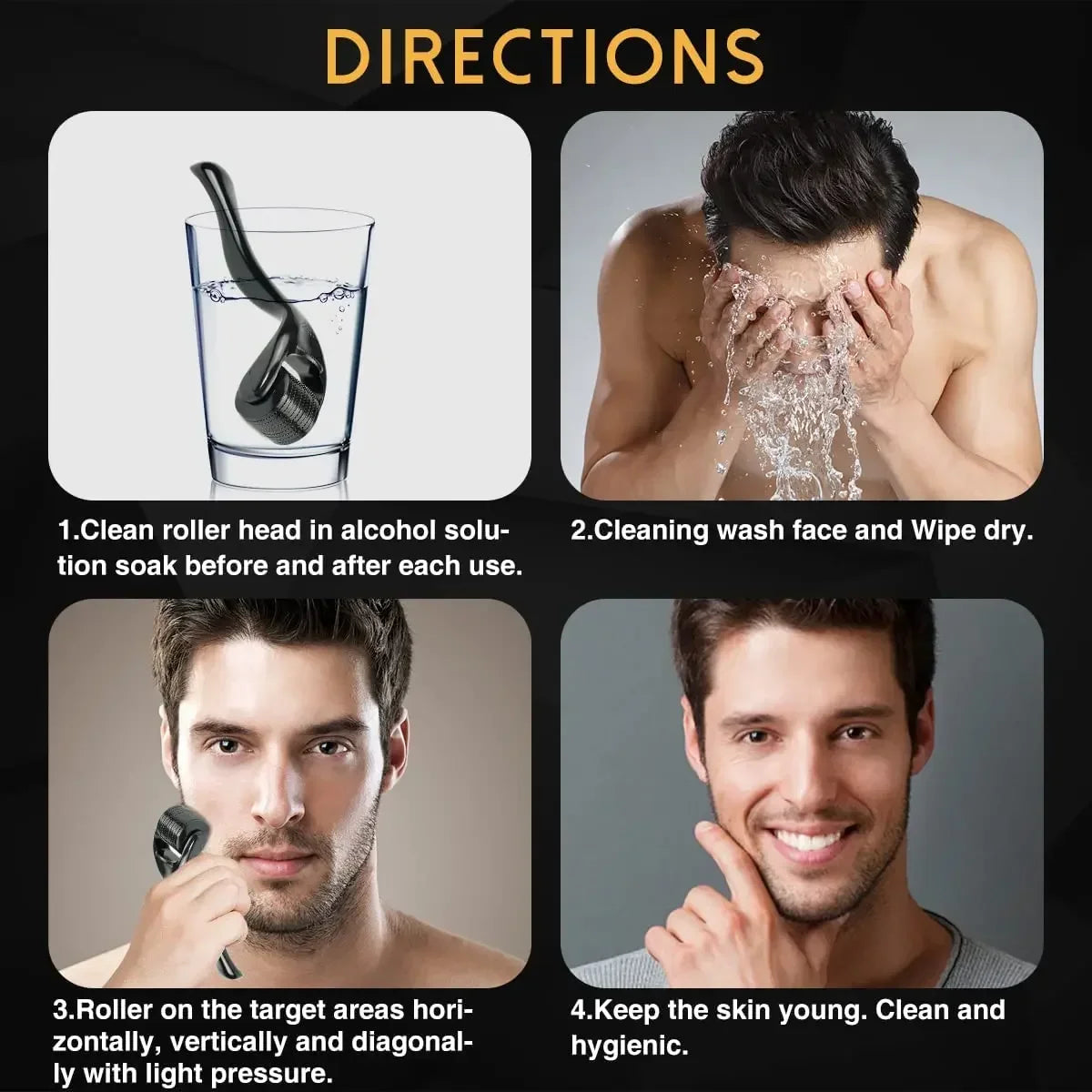 Micro Needle 540 Derma Roller Face Roller Titanium Hair Regrowth Beard Growth Microniddle Roller for Face Massager Skin Care