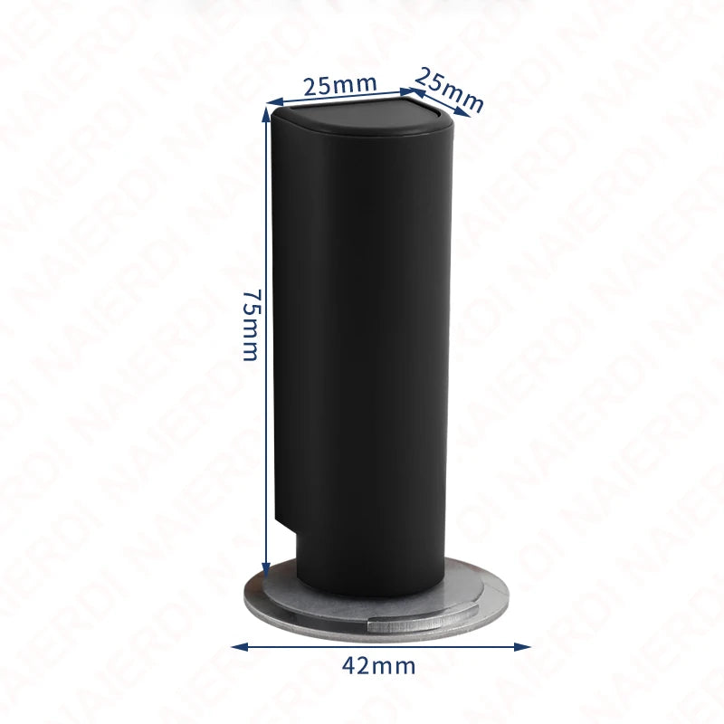 NAIERDI Magnetic Door Stopper Stainless Steel Heavy Duty Door Stop Black Nail-free Door Suction Door Holder Door Hardware