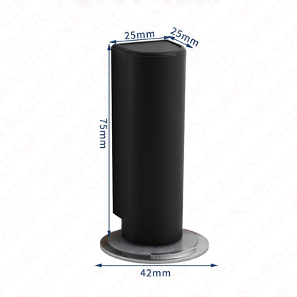 NAIERDI Magnetic Door Stopper Stainless Steel Heavy Duty Door Stop Black Nail-free Door Suction Door Holder Door Hardware