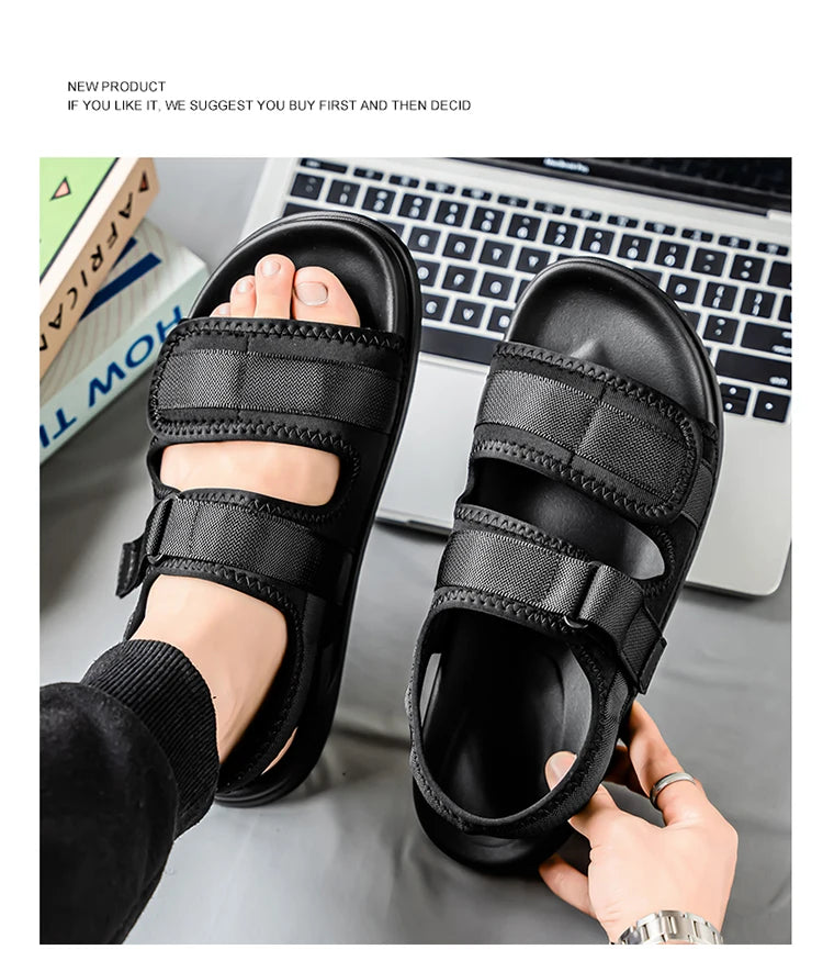 Sandals for men summer breathable cooldown men's outdoor sports leisure soft sole anti slip water wading outdoor beach shoes