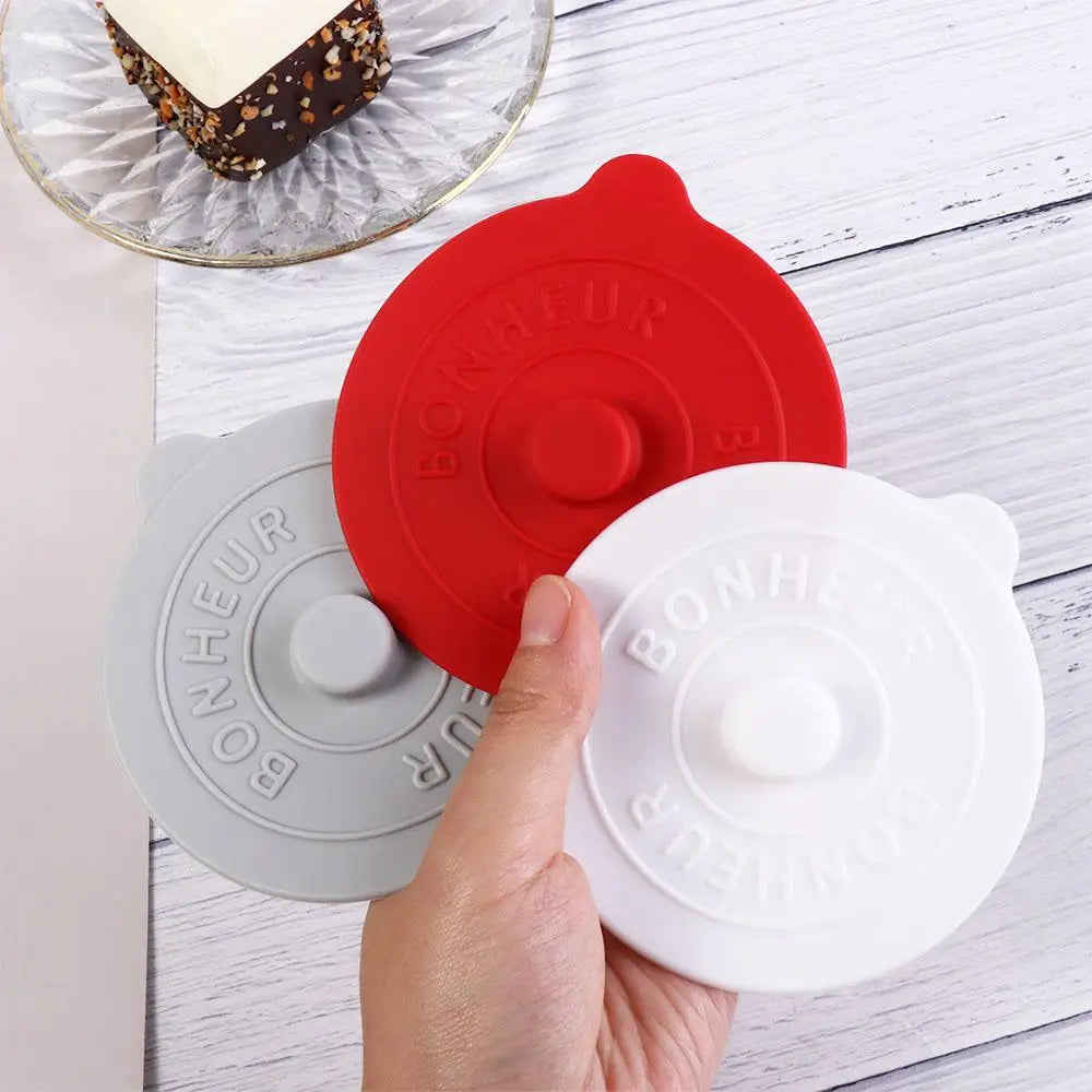Mugs Lid With Convex Handle Silicone Glass Cup Cover Round Heat-Resistant Cup Lid Dustproof Universal Mug Sealed Cap Pantry
