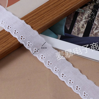 Beige White Floral Embroidery Cotton Lace Ribbon DIY Apparel Sewing & Fabric Handmade Crafts Material Lace Tape