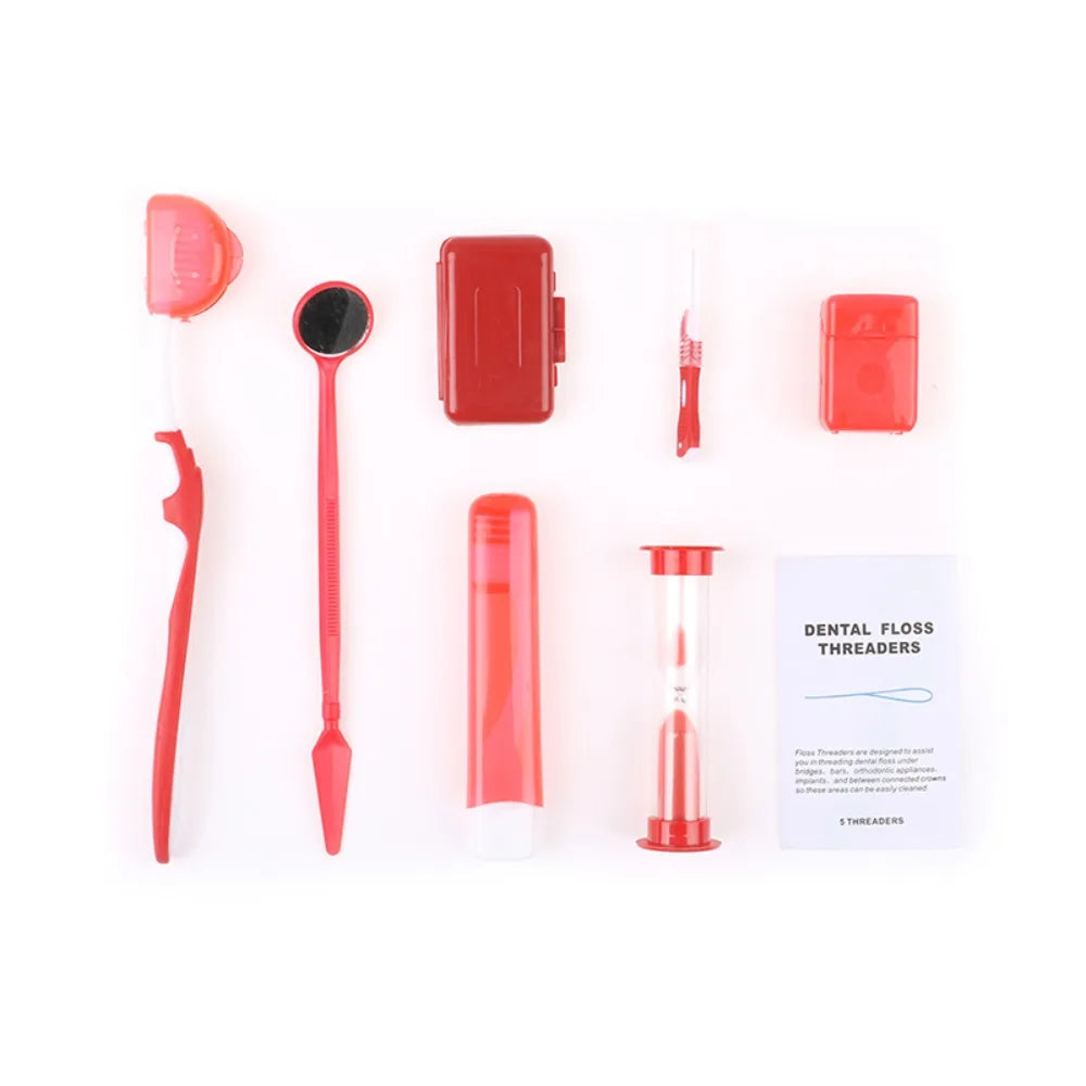 8pcs/set Oral Cleaning Care Dental Teeth Orthodontic Kits Whitening Tool Portable Outdoor Suit Interdental BrushOral Care