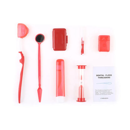 8pcs/set Oral Cleaning Care Dental Teeth Orthodontic Kits Whitening Tool Portable Outdoor Suit Interdental BrushOral Care