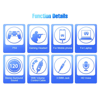 3.5mm Wired Headset with Noise Cancelling Microphone Headset for Playstation 4 PS4 Gaming Headset