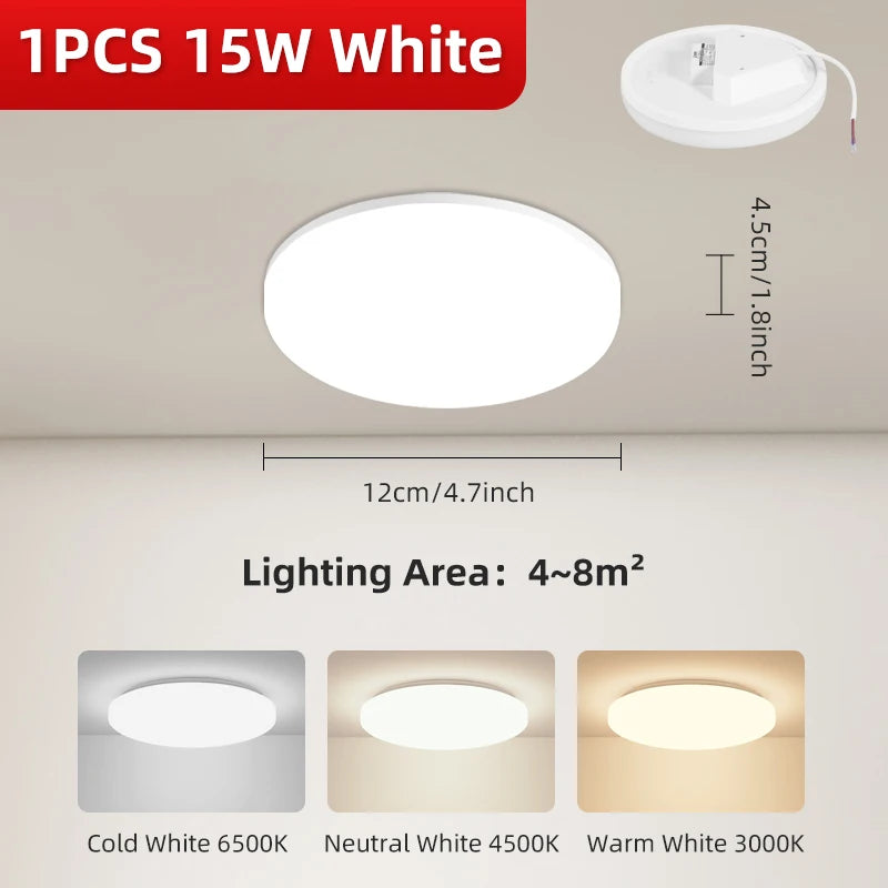 Led Ceiling Lights Ultra Thin LED Ceiling Lamps Modern Panel Light  30W 50W 72W Downlights for Living Room Bedroom Kitchen Home