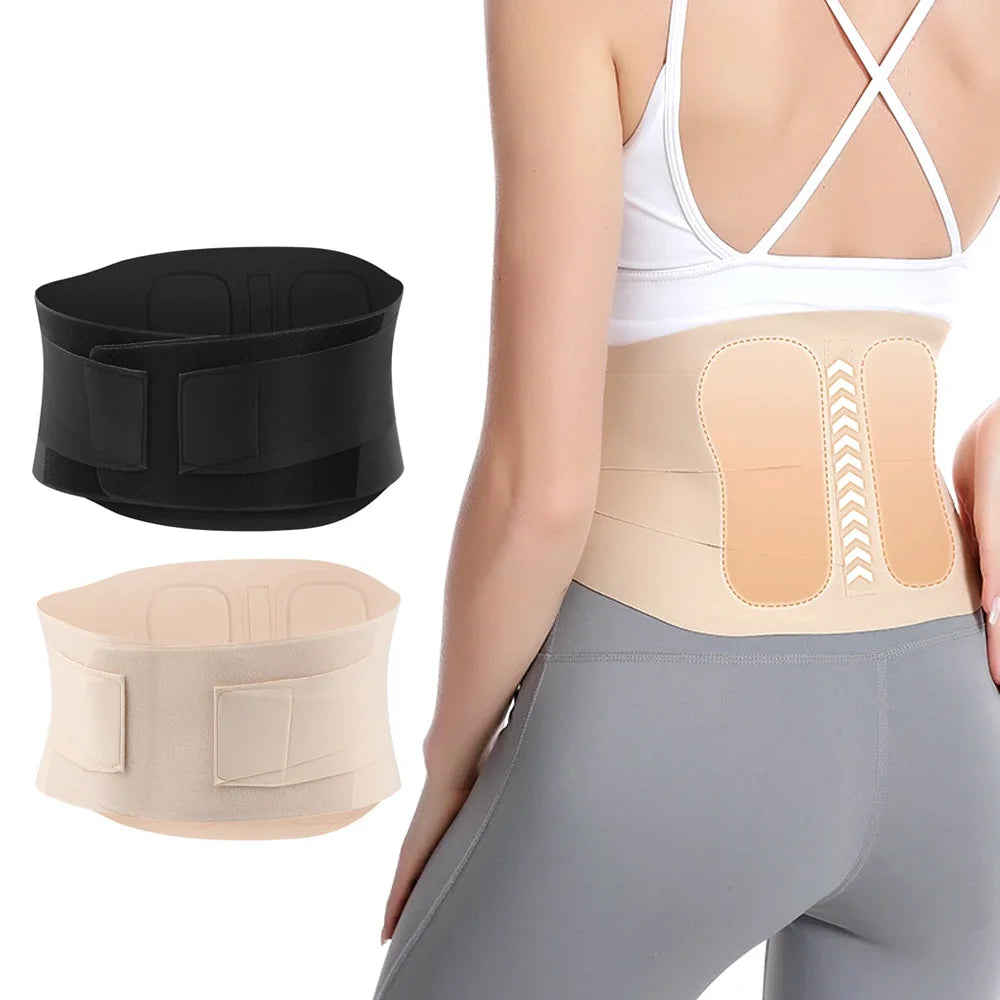 Sports Ultra Thin Back Brace with Lumbar Pad, Seamless Yoga Fabric, Back Brace for Lower Back, Waist Brace for Lower Back Pain