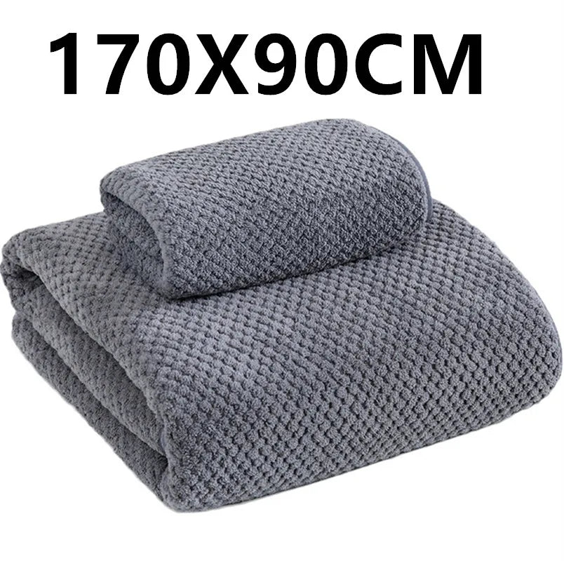 Boluoge large bath towel, thickened absorbent quick drying beach towel, coral fleece bath towel,  household adult towel