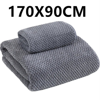 Boluoge large bath towel, thickened absorbent quick drying beach towel, coral fleece bath towel,  household adult towel